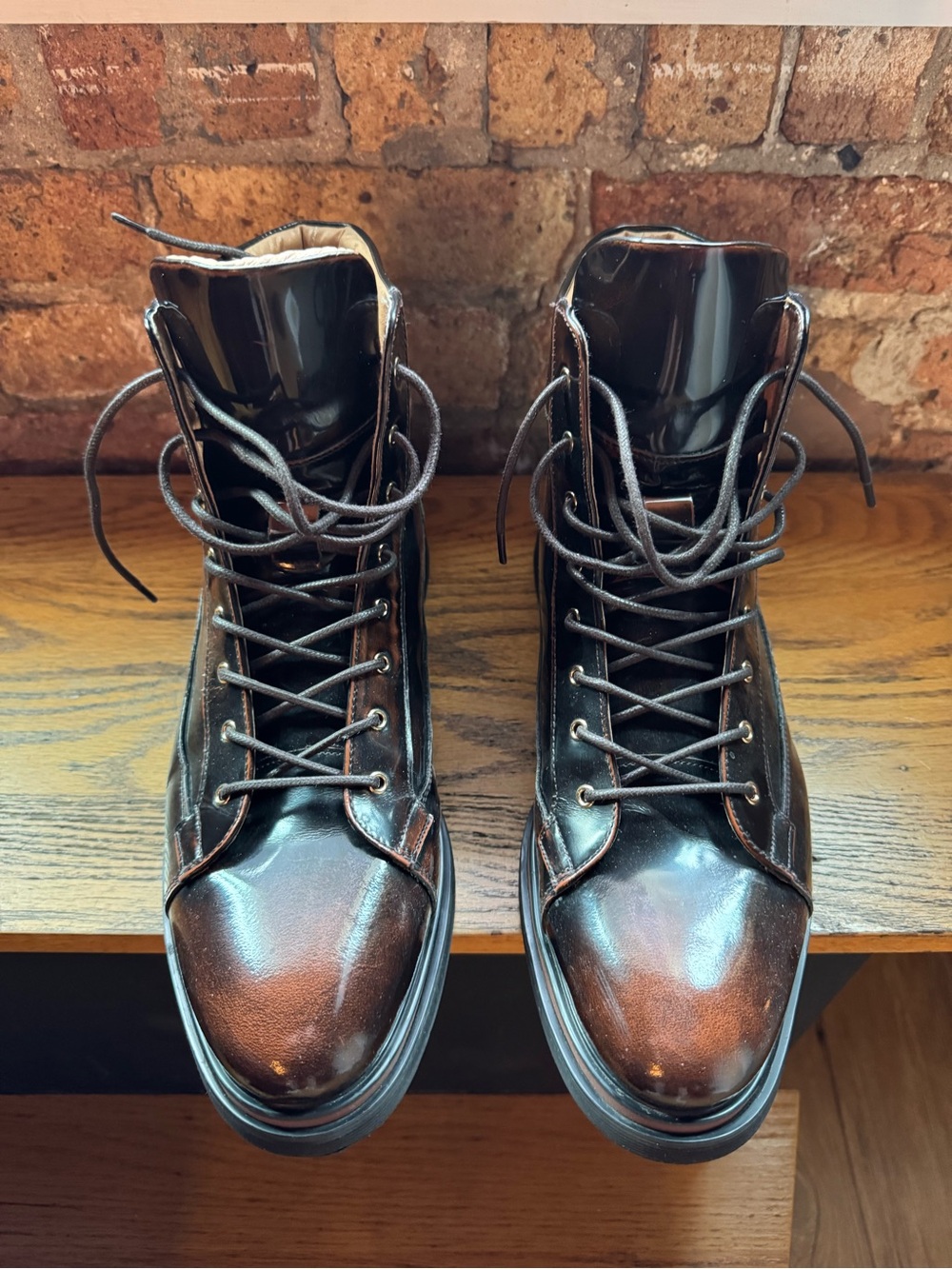 Men's Dark Brown Leather Lace-Up Ankle Boots
